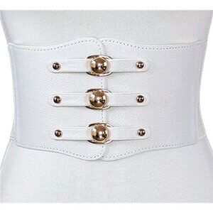 ✨ Wide PU Leather Stretch Belt | Elastic Waist Cinch with Alloy Buckle